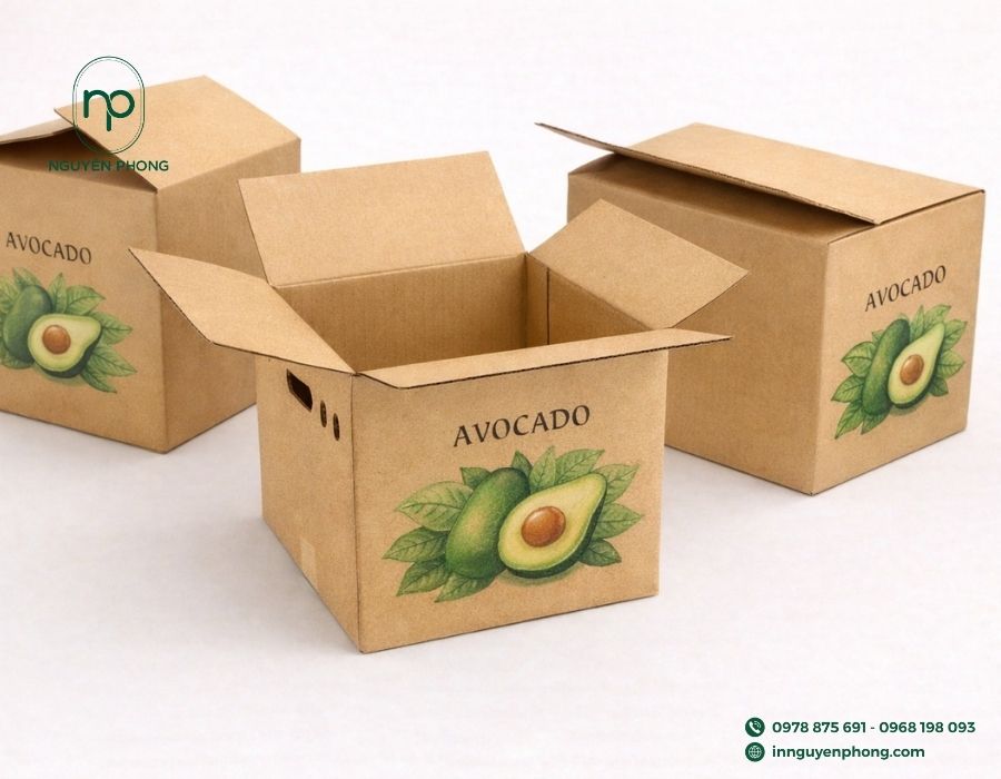 Thùng carton đựng bơ giúp nhận diện thương hiệu